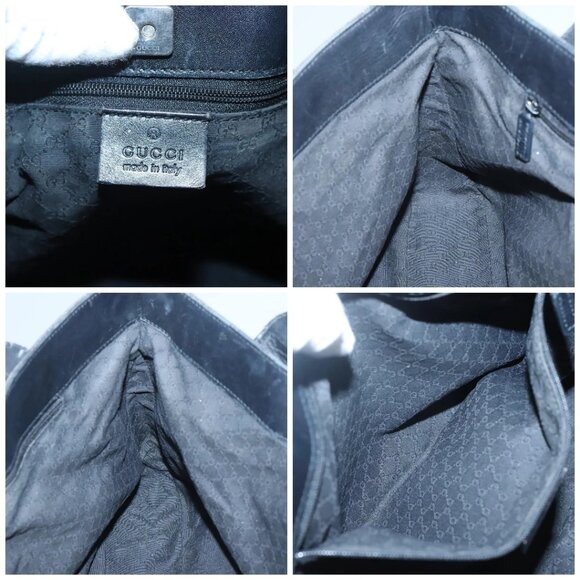 GUCCI Web Sherry Line Tote Bag Canvas Red Gray Green 73983 Auth BA2478 - Picture 15 of 16